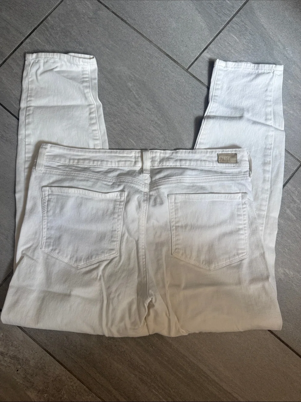 PAIGE Verdugo Skinny Ankle Mid Rise White Jeans Women's Size 31
